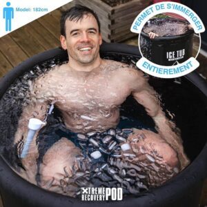 homme en immersion dans le bain glacé Xtreme recovery pod